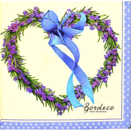 Serwetka do decoupage lawendowe serce 33x33cm firmy AMBIENTE