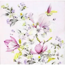 Serwetka do decoupage magnolia, różowe tło 25x25 IHR