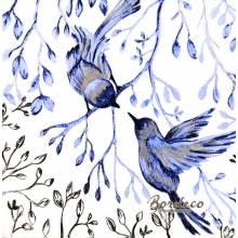 Serwetka do decoupage kolibry niebieskie 33x33cm firmy PPD