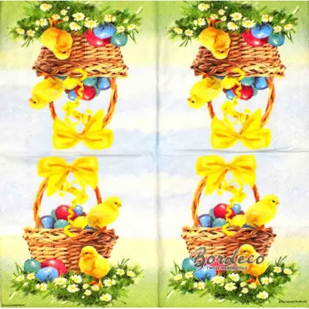 Serwetka do decoupage koszyk wielkanocny 25x25 firmy AMBIENTE