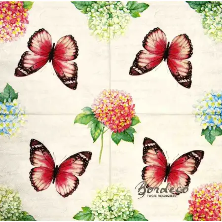 Serwetka do decoupage motyl różowy 33x33 AMBIENTE