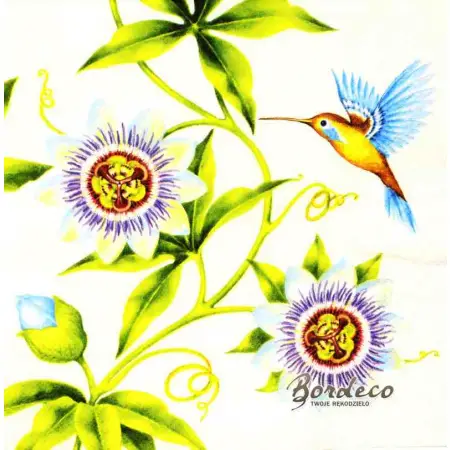 Serwetka do decoupage passiflora i koliber 33x33 AMBIENTE