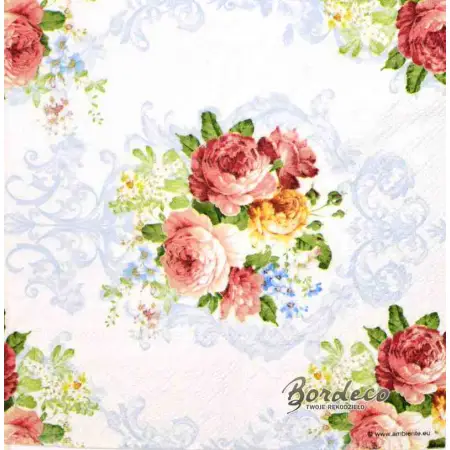 Serwetka do decoupage kompozycja z róż 33x33 AMBIENTE