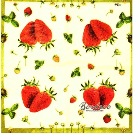 Serwetka do decoupage truskawki 25x25 AMBIENTE