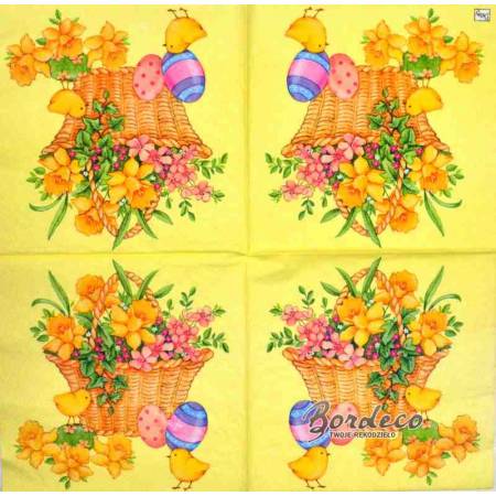 Serwetka decoupage koszyk wielkanocny 33x33 seria DAISY