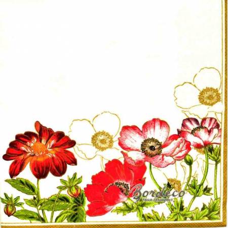 Serwetka decoupage maki i cynie 33x33 seria DAISY