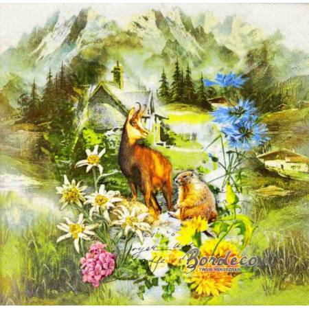 Serwetka do decoupage alpejski obrazek 33x33 firma HOME FASHION