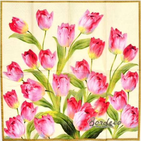 Serwetka do decoupage tulipany 21x21cm firmy IHR