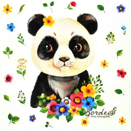 Serwetka do decoupage panda 33x33 firmy PAW