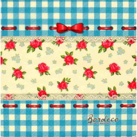 Serwetka do decoupage kratka w Country styl 33x33 PAW