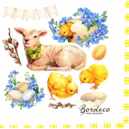 Serwetka do decoupage wielkanocne motywy 33x33 seria PAW