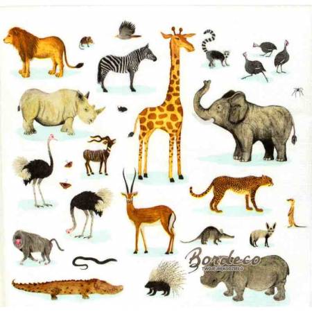 Serwetka do decoupage zoo 33x33cm firmy PPD